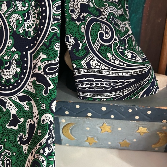 Michael Kors Green and Black Paisley Long Sleeve Dress Size Small - Picture 16 of 16